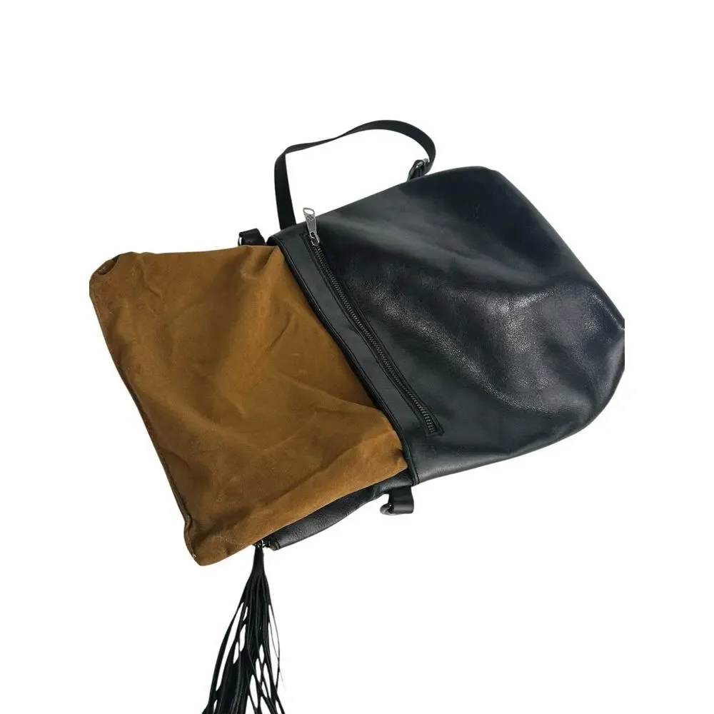 Patricia Nash Luzille Heritage Black Leather Backpack Purse